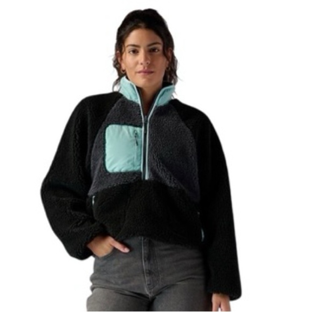 STOIC 1/2 ZIP MOUNTAIN HIGH PILE SHERPA FLEECE WOMENS MEDIUM